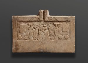 Ancient Egyptian limestone offering table used in funerary ritual, where poured water activated offerings for the deceased.